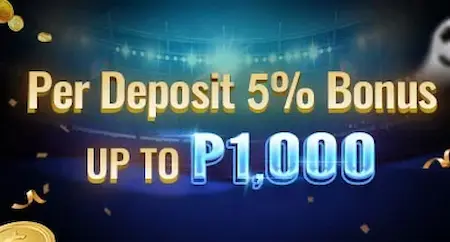 Deposit 5% Bpnus up to P1000