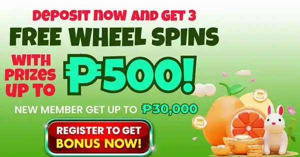 FREE SPIN WITH UP TO P500 BONUS