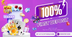 First deposit Bonus get 100% up to P177